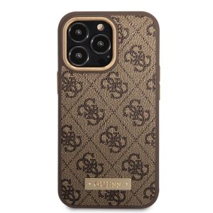 Genuine Guess 4G MagSafe Compatible Back Cover for iPhone 13 Pro - Brown