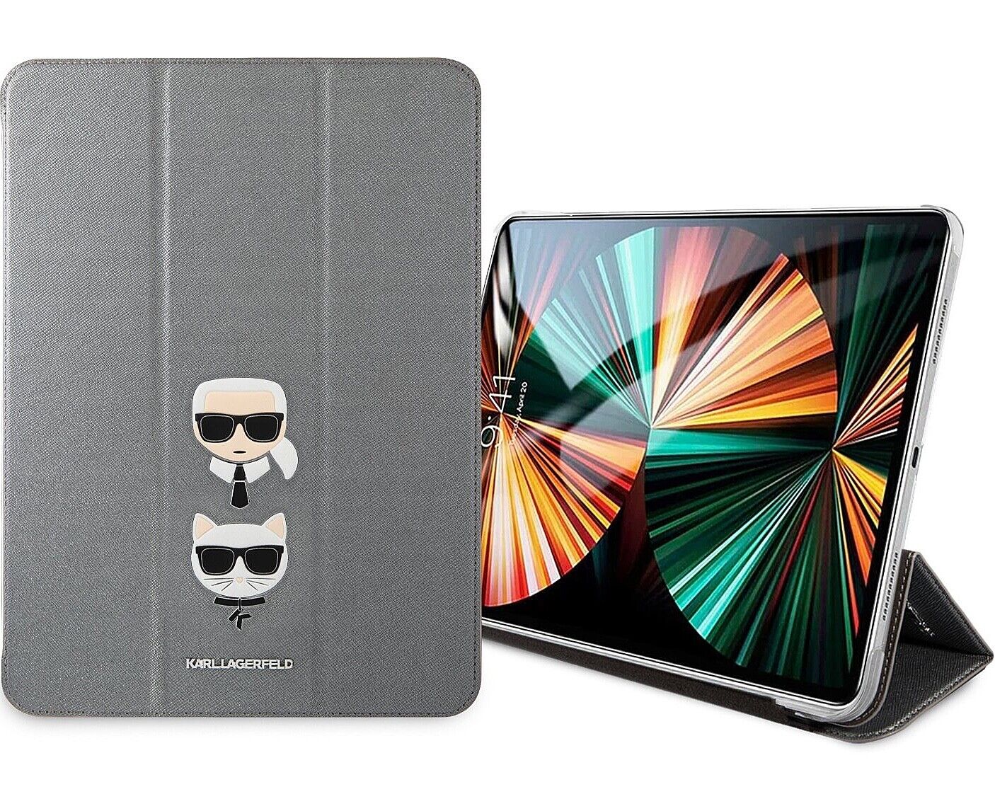 Genuine Karl Lagerfeld iPad Pro 11 2020 & 2021 Folio Case - Silver