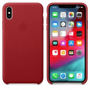Official Apple Genuine Leather Rear Case Cover for iPhone XS Max - Red