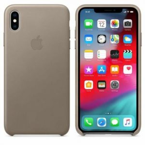 Official Apple Genuine Leather Rear Case Cover for iPhone XS Max - Taupe