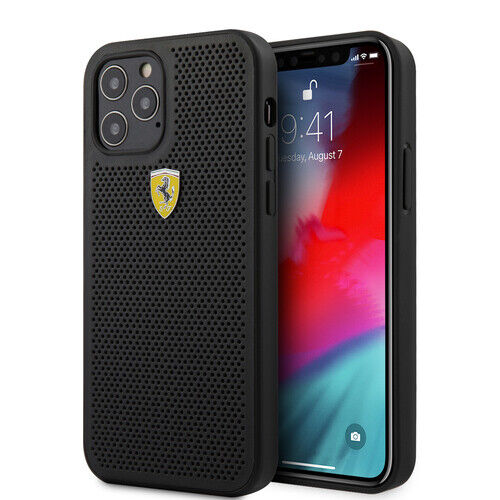 Ferrari Off Track Perforated Cover for iPhone 12 Black