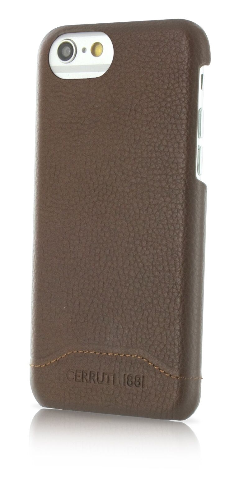 Genuine CERRUTI 1881 Brown Signature Trim Hard Leather Case for iPhone 8 & 7