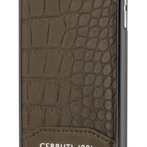 Genuine CERRUTI 1881 Crocodile Print Leather Brown Hard Case for iPhone 8 & 7