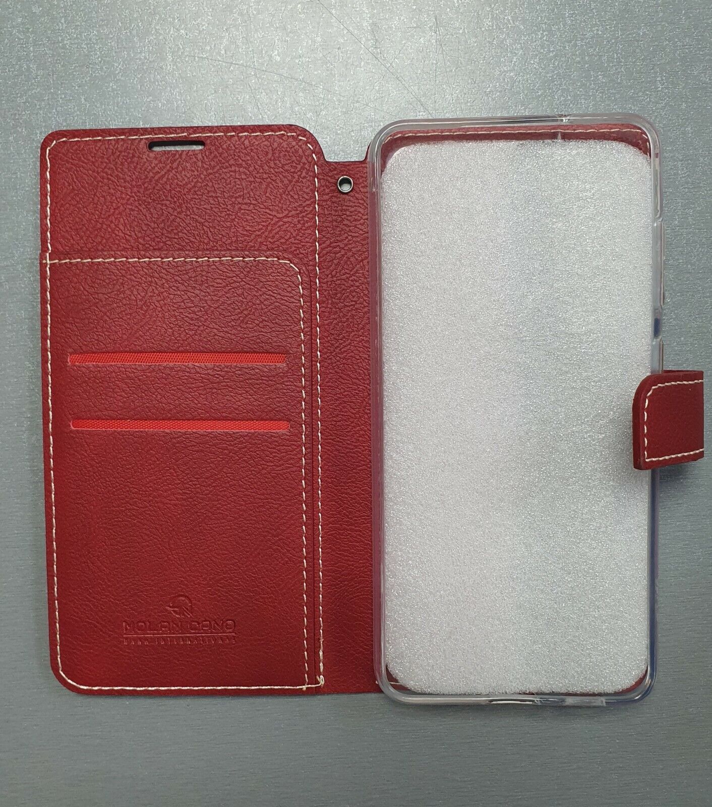 Molancano Wallet Book Case for Samsung Galaxy A12 in Red