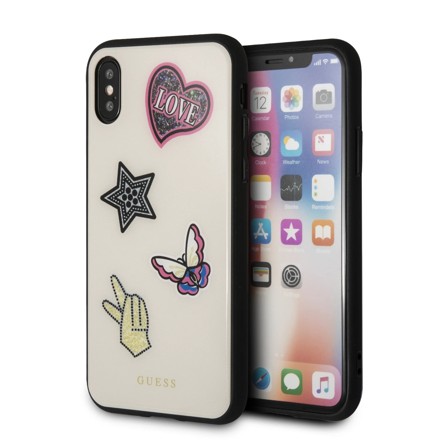 Genuine GUESS Iconic Collection Impact Case Impact Case Cover for iPhone X or XS