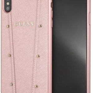 Genuine Guess Charms Kaia Impact Hard Case for iPhone XS & X in Rose Gold
