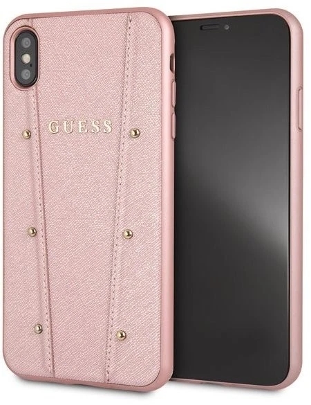 Genuine Guess Charms Kaia Impact Hard Case for iPhone XS & X in Rose Gold