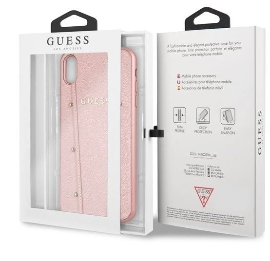 Genuine Guess Charms Kaia Impact Hard Case for iPhone XS & X in Rose Gold - Image 3