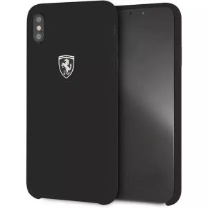 Genuine Ferrari Scuderia Hard Silicone Case for iPhone XS Max in Black