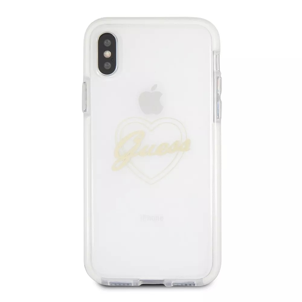 Genuine Guess Gold Heart Shock Impact Case Cover for iPhone XS & X - Image 2