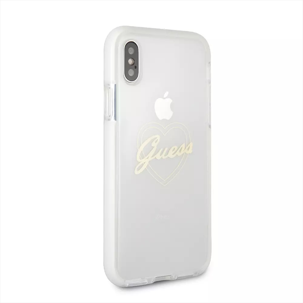 Genuine Guess Gold Heart Shock Impact Case Cover for iPhone XS & X - Image 3
