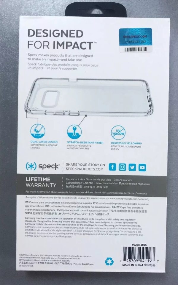 Genuine Speck Presidio Clear Transparent Impact Case for Samsung Galaxy S8+ - Image 2