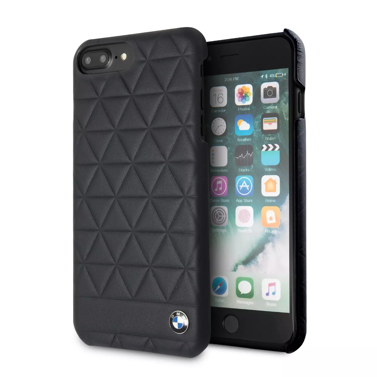 Genuine BMW Signature Embossed Hexagon Leather Case for iPhone 8 Plus & 7 Plus