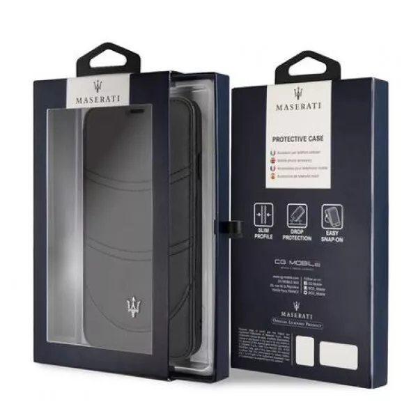 Genuine Maserati Granlusso Leather Impact Tough Cover Case for iPhone XS Max - Image 3