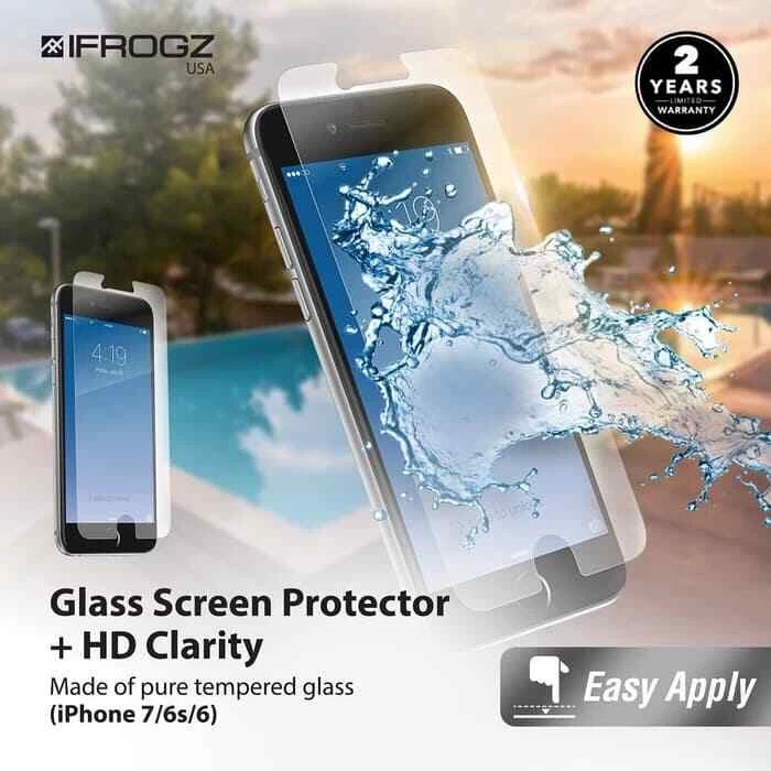 Genuine IFROGZ Tempered Glass Screen Protector for Apple iPhone 8 iPhone 7