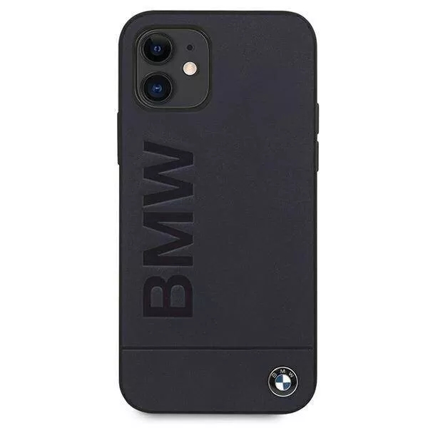 Genuine BMW Signature Debossed Logo Impact Leather Case iPhone 12 Mini Navy - Image 3