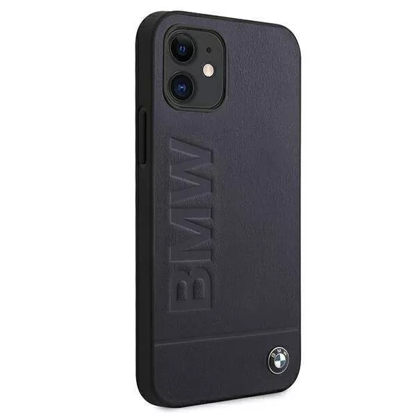 Genuine BMW Signature Debossed Logo Impact Leather Case iPhone 12 Mini Navy - Image 4