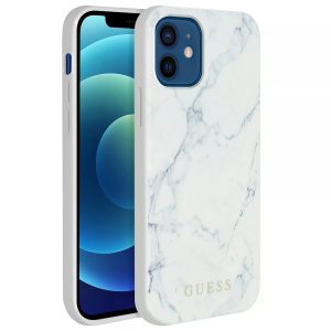 Genuine Guess Marble Cover for iPhone 12 Mini - White