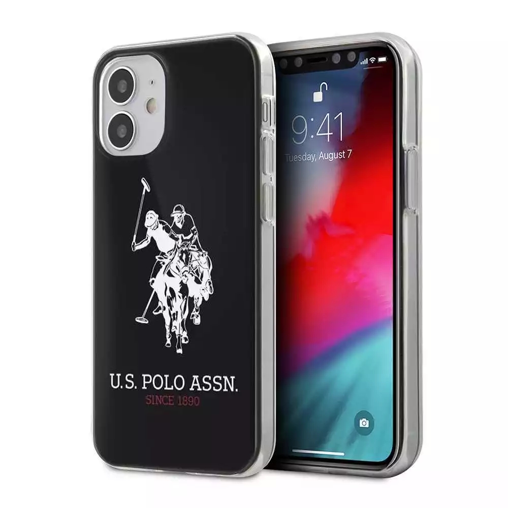 Genuine US Polo Big Horse Cover for Apple iPhone 12 Mini - Black