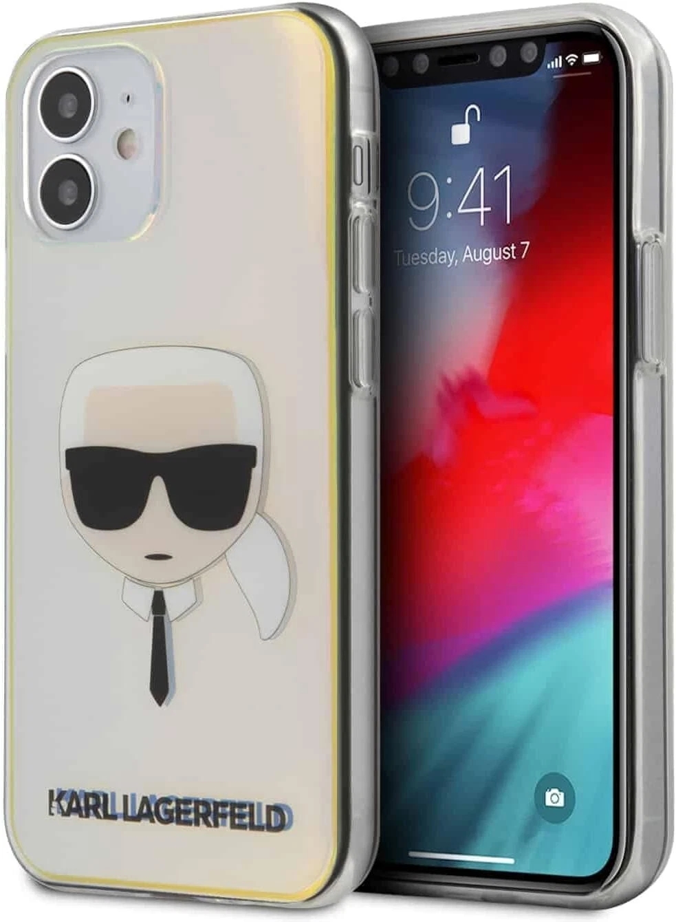 Genuine Karl Lagerfeld Head Iconic Transparent Impact Case iPhone 12 mini