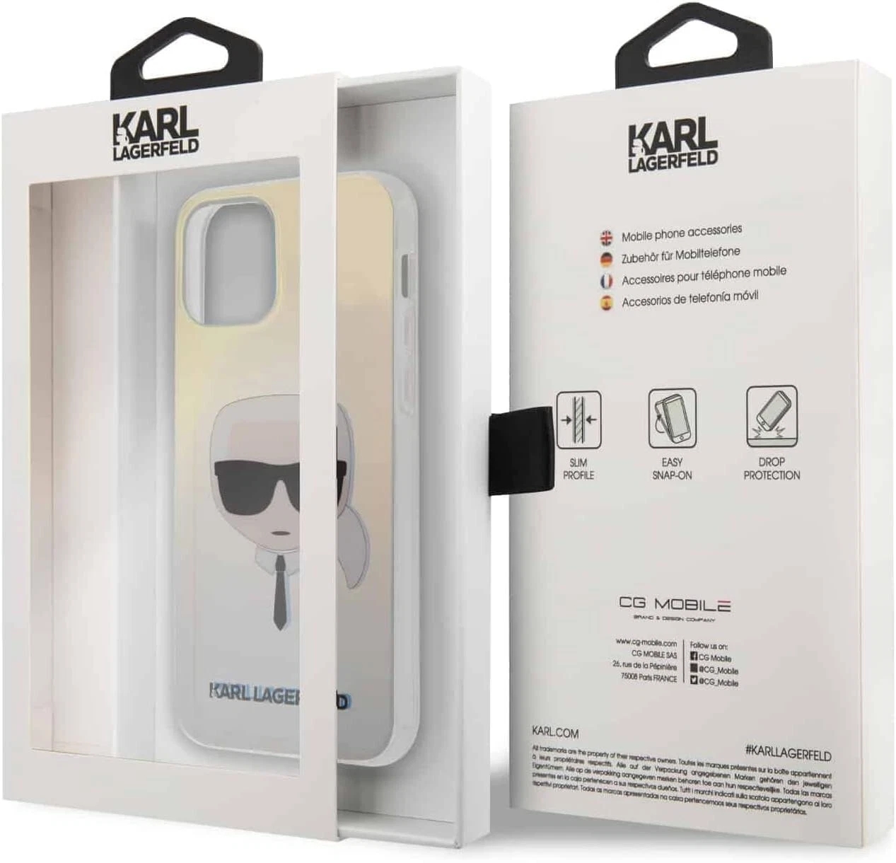 Genuine Karl Lagerfeld Head Iconic Transparent Impact Case iPhone 12 mini - Image 6