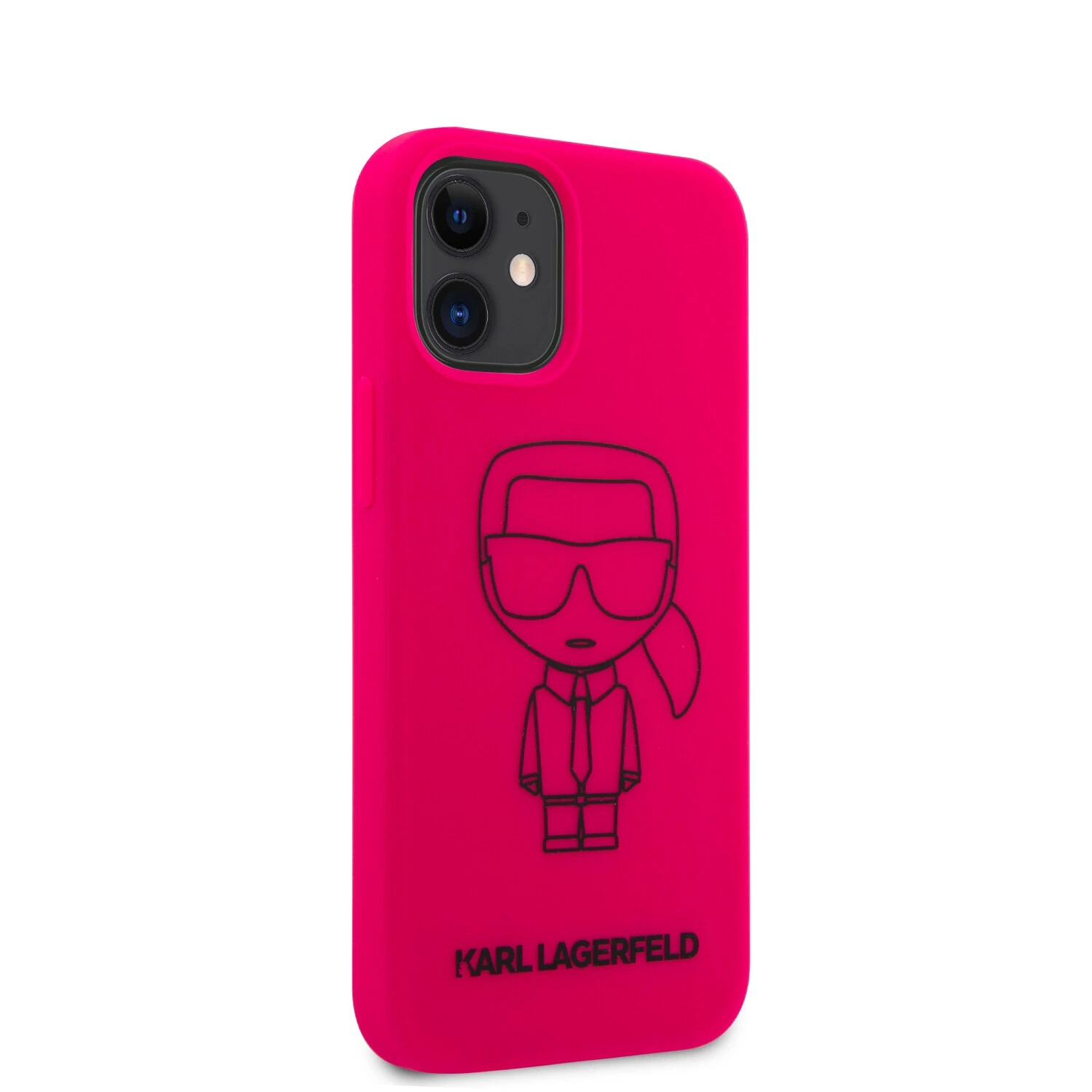 Genuine Karl Lagerfeld Iconic Outline Silicone Cover for iPhone 12 Mini Pink - Image 4