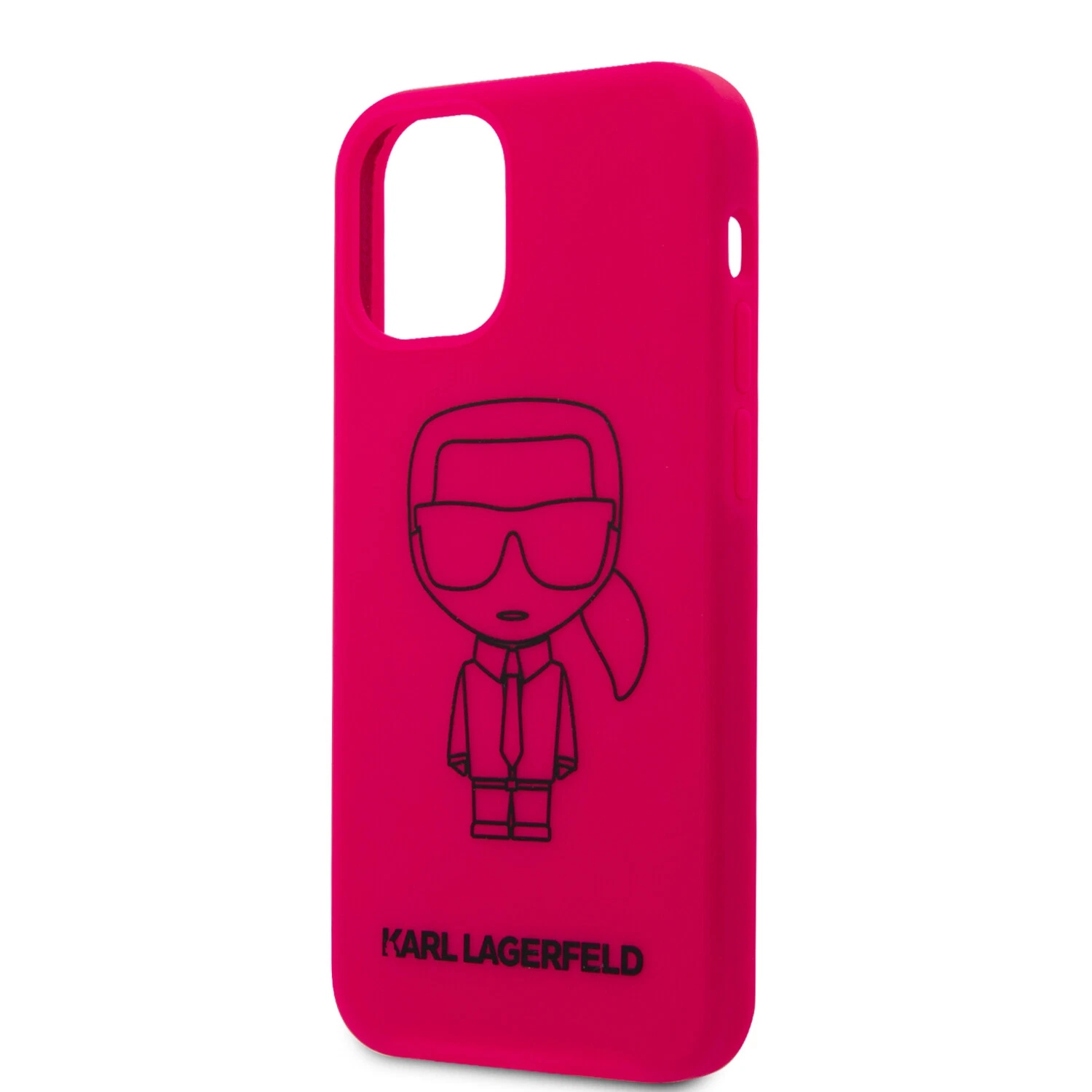 Genuine Karl Lagerfeld Iconic Outline Silicone Cover for iPhone 12 Mini Pink - Image 6