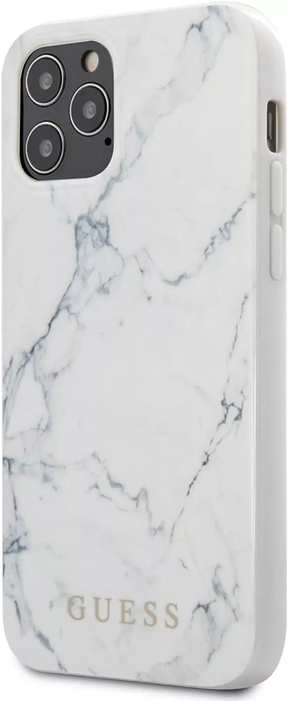 Genuine Guess Marble Cover for iPhone 12 Pro Max - White - Image 2