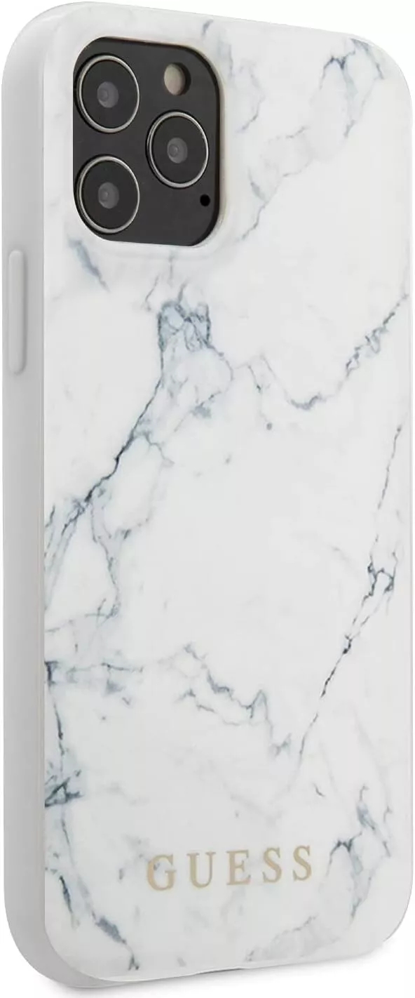 Genuine Guess Marble Cover for iPhone 12 Pro Max - White - Image 4