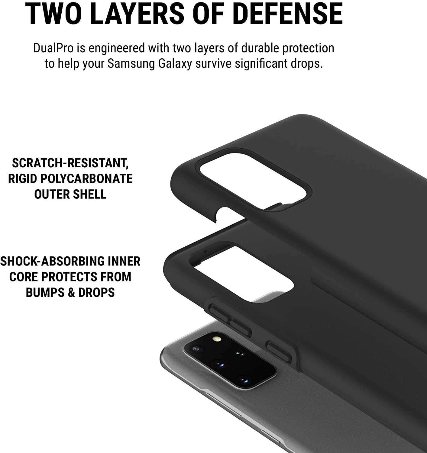 Genuine Incipio DualPro Cover for Samsung Galaxy S20+ and S20+ (5G) - Black - Image 6