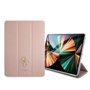 Genuine Guess Saffiano Metal Logo iPad Case Pink For iPad Pro 12.9'' 2020/21