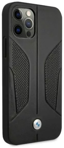 Genuine BMW Leather Debossed Logo Perforate Impact Case iPhone 12 Pro Max Black - Image 2