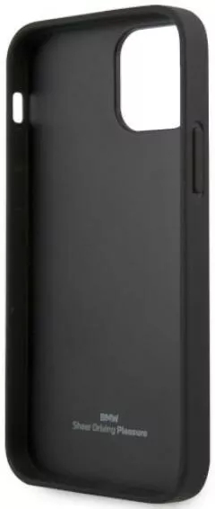 Genuine BMW Leather Debossed Logo Perforate Impact Case iPhone 12 Pro Max Black - Image 3