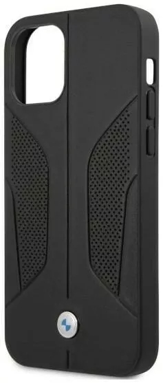 Genuine BMW Leather Debossed Logo Perforate Impact Case iPhone 12 Pro Max Black - Image 4