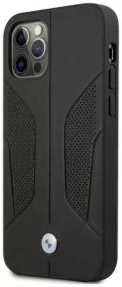 Genuine BMW Leather Debossed Logo Perforate Impact Case iPhone 12 Pro Max Black - Image 5