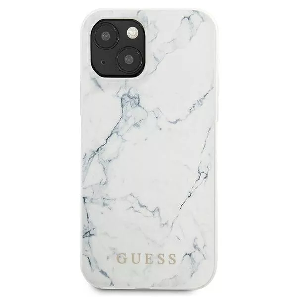 Genuine Guess White Marble Hard Case Cover For Apple iPhone 13 - Image 3