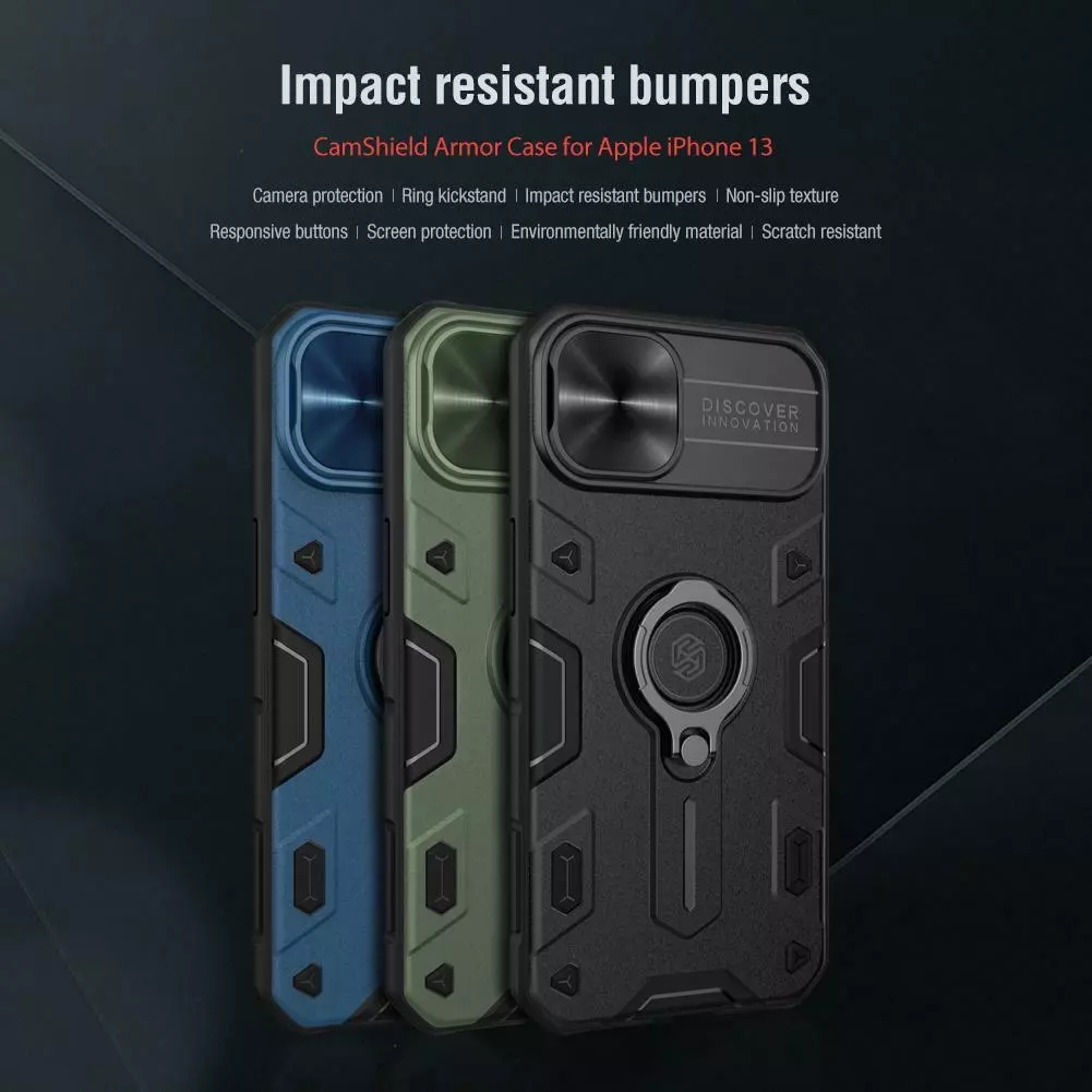 Nillkin CamShild Armor Impact Case for Apple iPhone 13 Green - Image 3