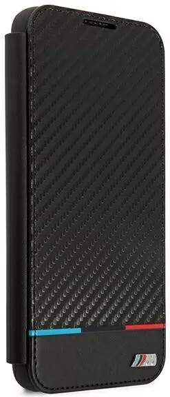 Genuine BMW Carbon Book Wallet Cover for Samsung S22+ Black - Image 2