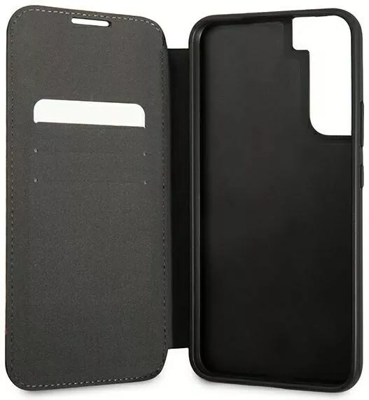 Genuine BMW Carbon Book Wallet Cover for Samsung S22+ Black - Image 3
