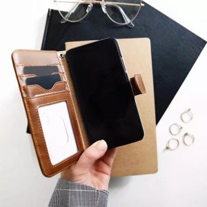 Ideal of Sweeden Leather Magnet Wallet Case with card slots for iPhone X & XS