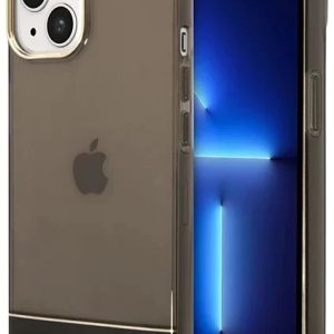 Genuine Guess Vintage Logo Translucent Black Case Cover For Apple iPhone 14