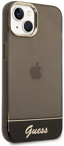 Genuine Guess Vintage Logo Translucent Black Case Cover For Apple iPhone 14 - Image 2