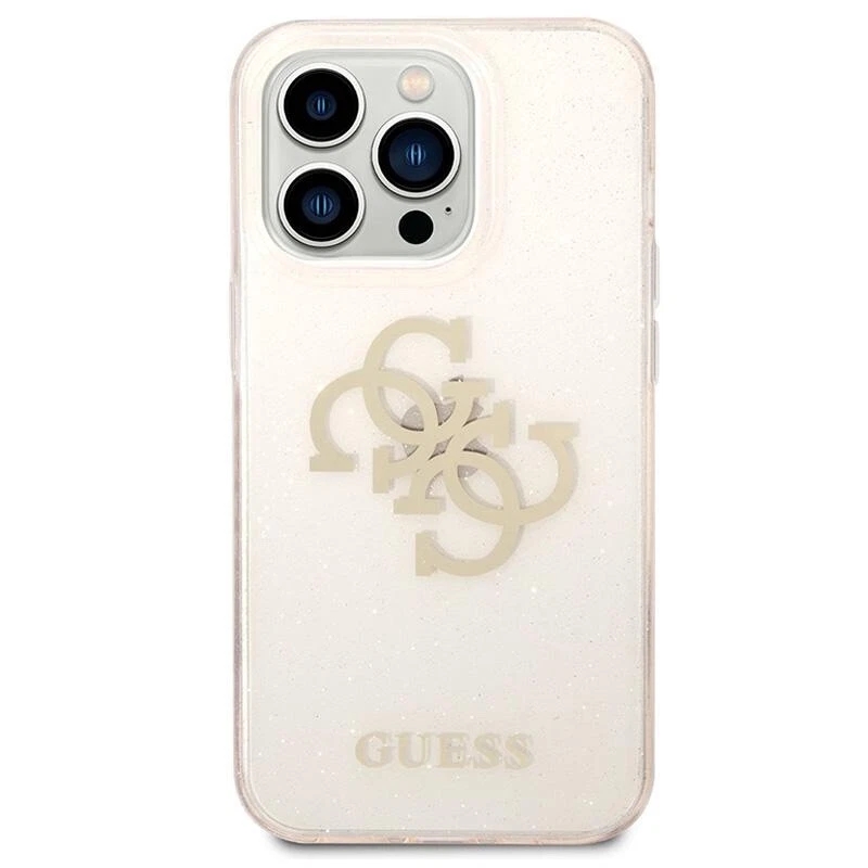 Genuine Guess 4G Big Logo Gold Glitter Hard Case Cover Apple iPhone 14 Pro - Image 3