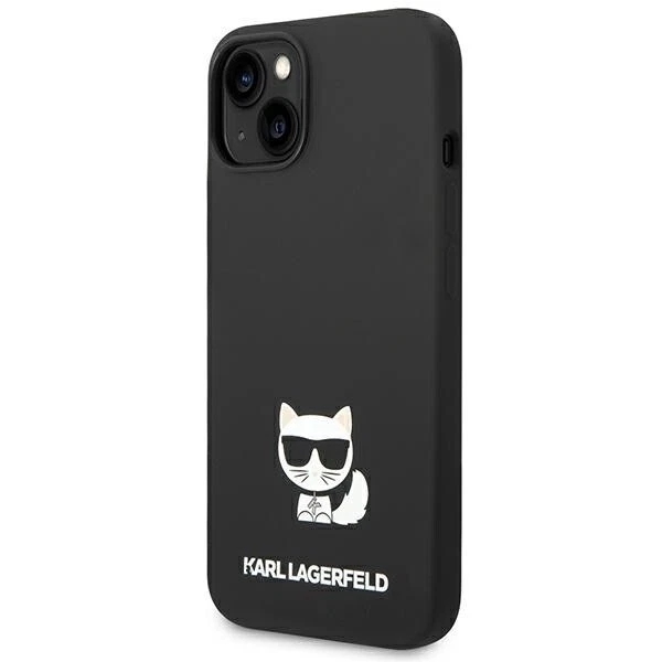 Genuine Karl Lagerfeld Choupette Liquid Silicone Case For iPhone 14 Plus Black - Image 2