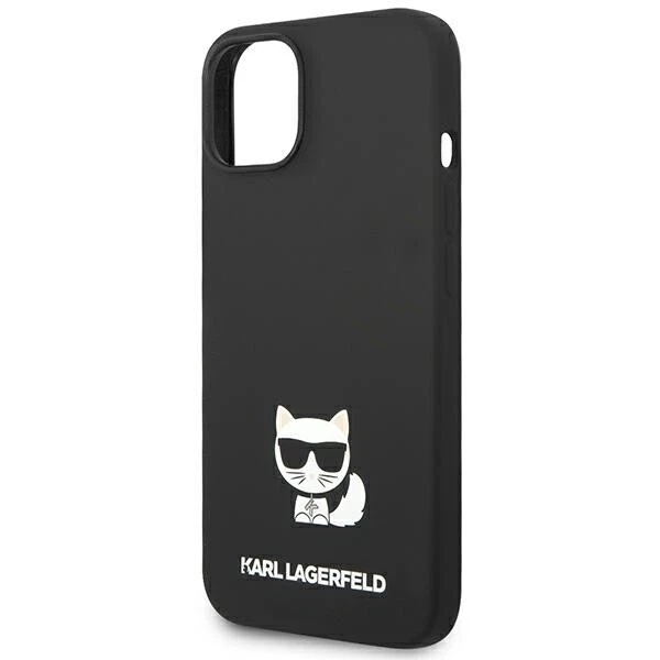 Genuine Karl Lagerfeld Choupette Liquid Silicone Case For iPhone 14 Plus Black - Image 6