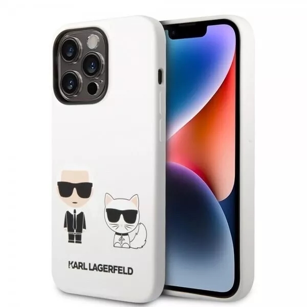 Genuine Karl Lagerfeld Choupette Liquid Silicone Case For iPhone 14 Pro Max