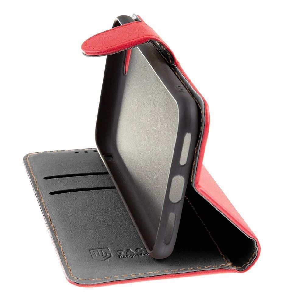 Tactical Field Notes Wallet Book Case Motorola E30 & E40 Red Integrated Stand - Image 2