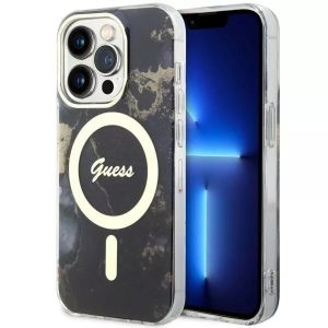 Genuine Guess Transparent Marble Magsafe Impact Case for iPhone 14 Pro Max
