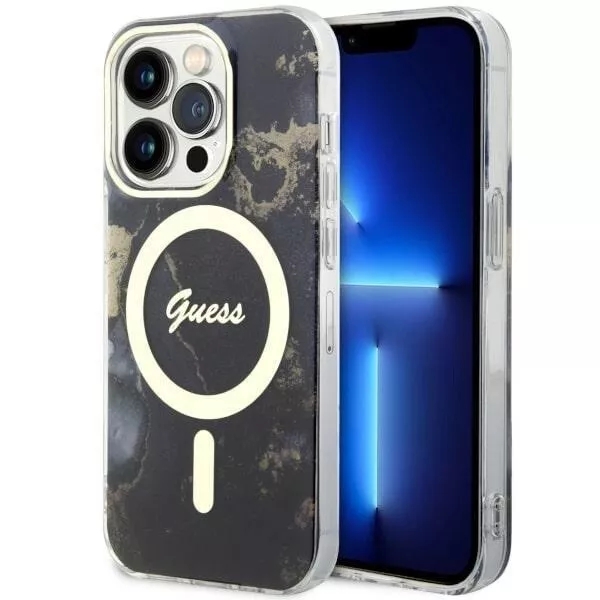 Genuine Guess Transparent Marble Magsafe Impact Case for iPhone 14 Pro Max