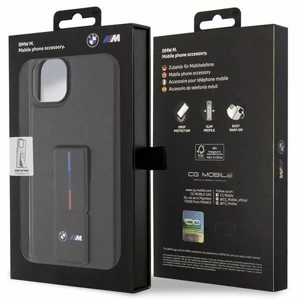 Genuine BMW Grip Hot Stamp Leather Cover for Apple iPhone 14 Plus - Black - Image 8